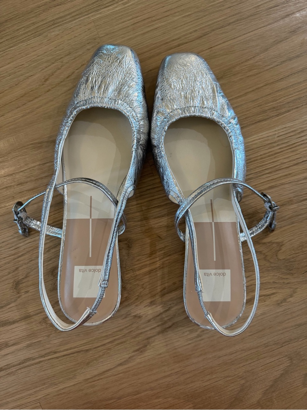 Dolce Vita Metallic Silver Slingback Ballet Flats